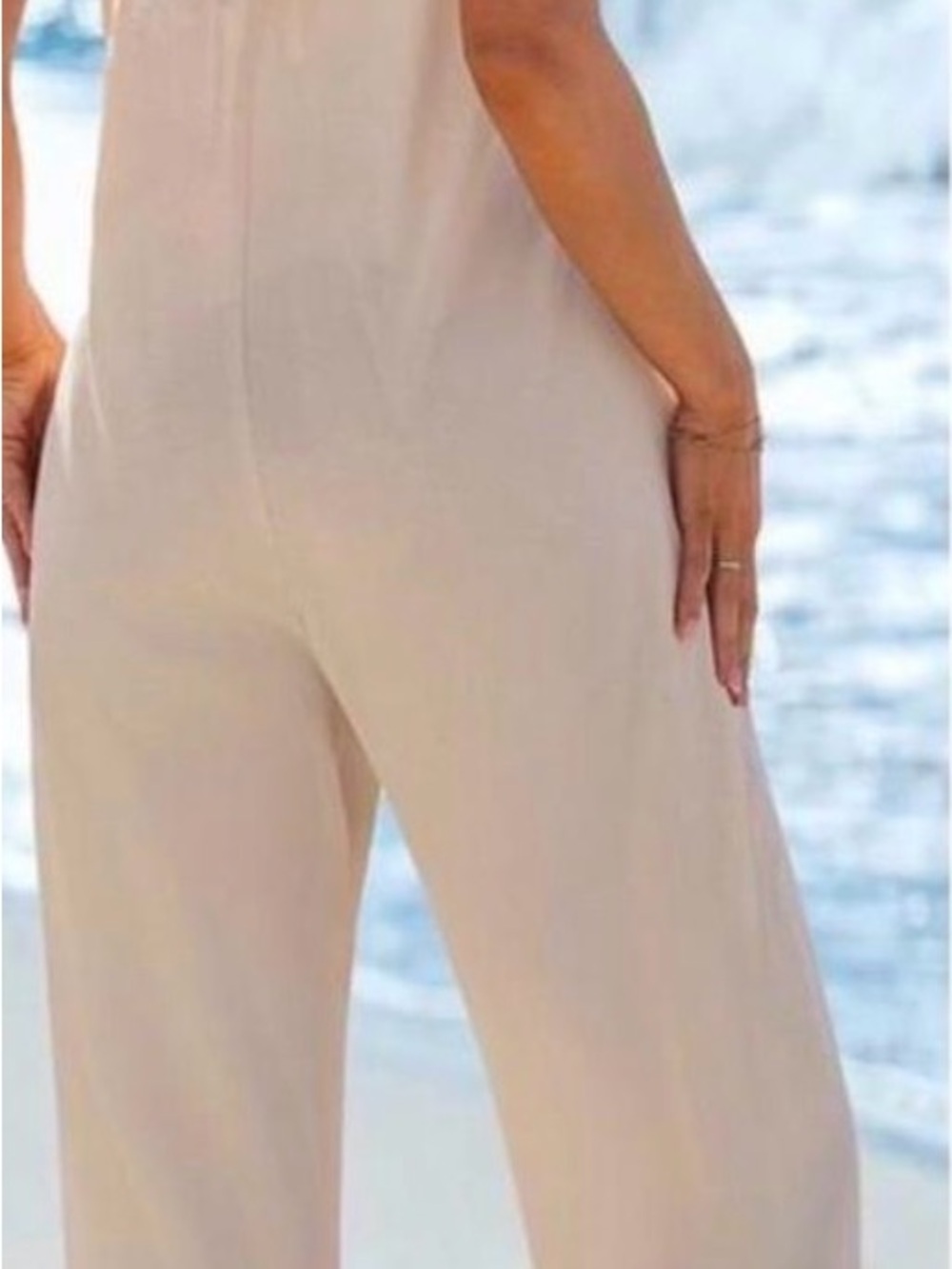 Brand new! Tags on. Cupshe Cream Wide-Leg Jumpsuit - Picture 2 of 4